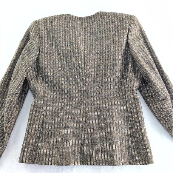 Vintage Doncaster Tapestry 100% Silk Fitted Blazer Women's Size 10 Shoulder Pads - Picture 8 of 8